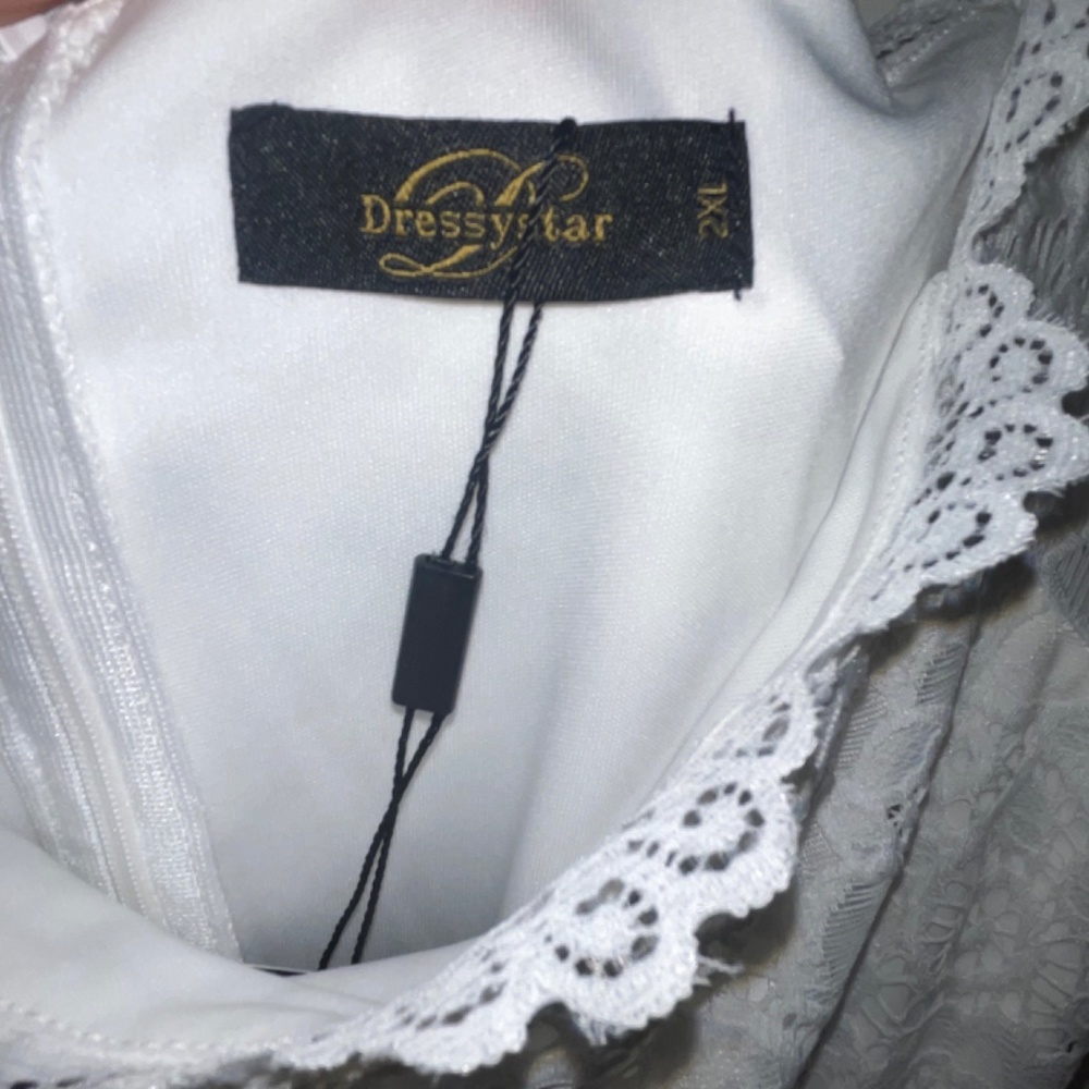 Women's Lace Cocktail Dress Hi-Lo Off Shoulder Swing Formal Party Dress - Picture 7 of 16